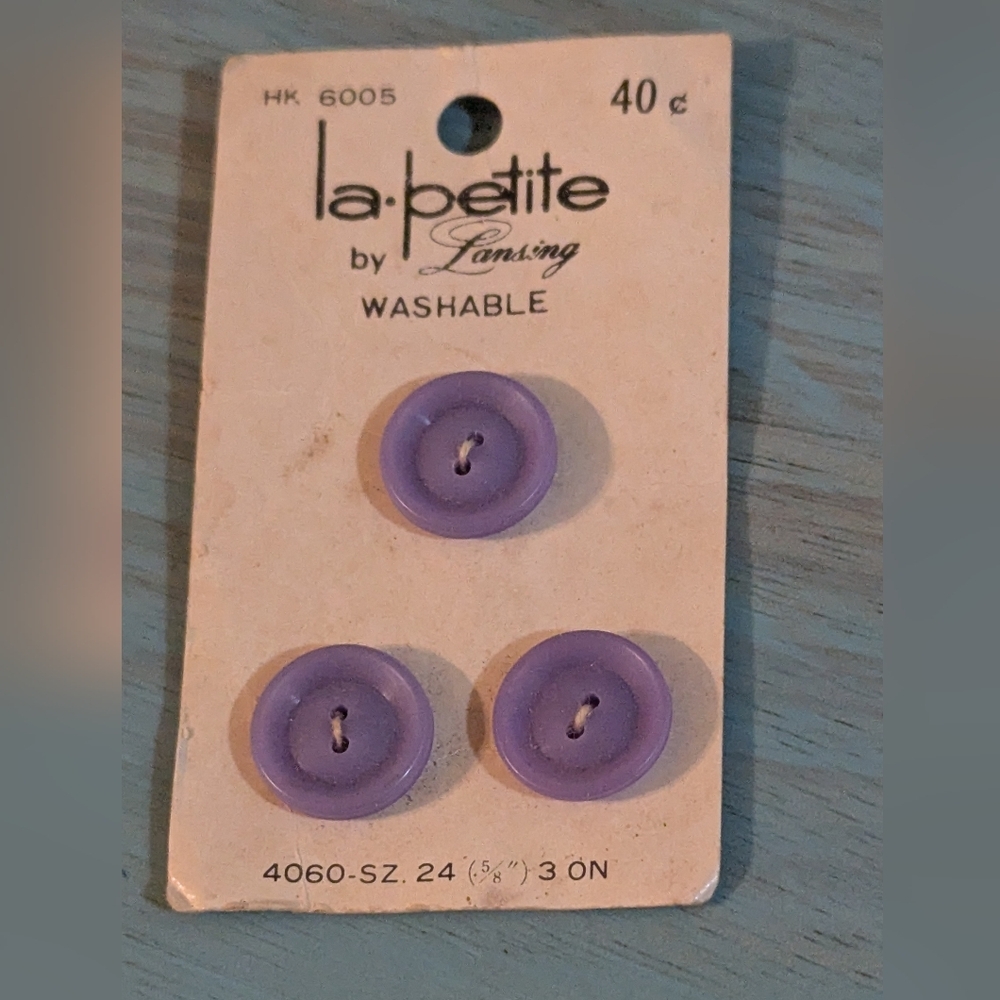 Vintage La Petite Purple Buttons Set of #3